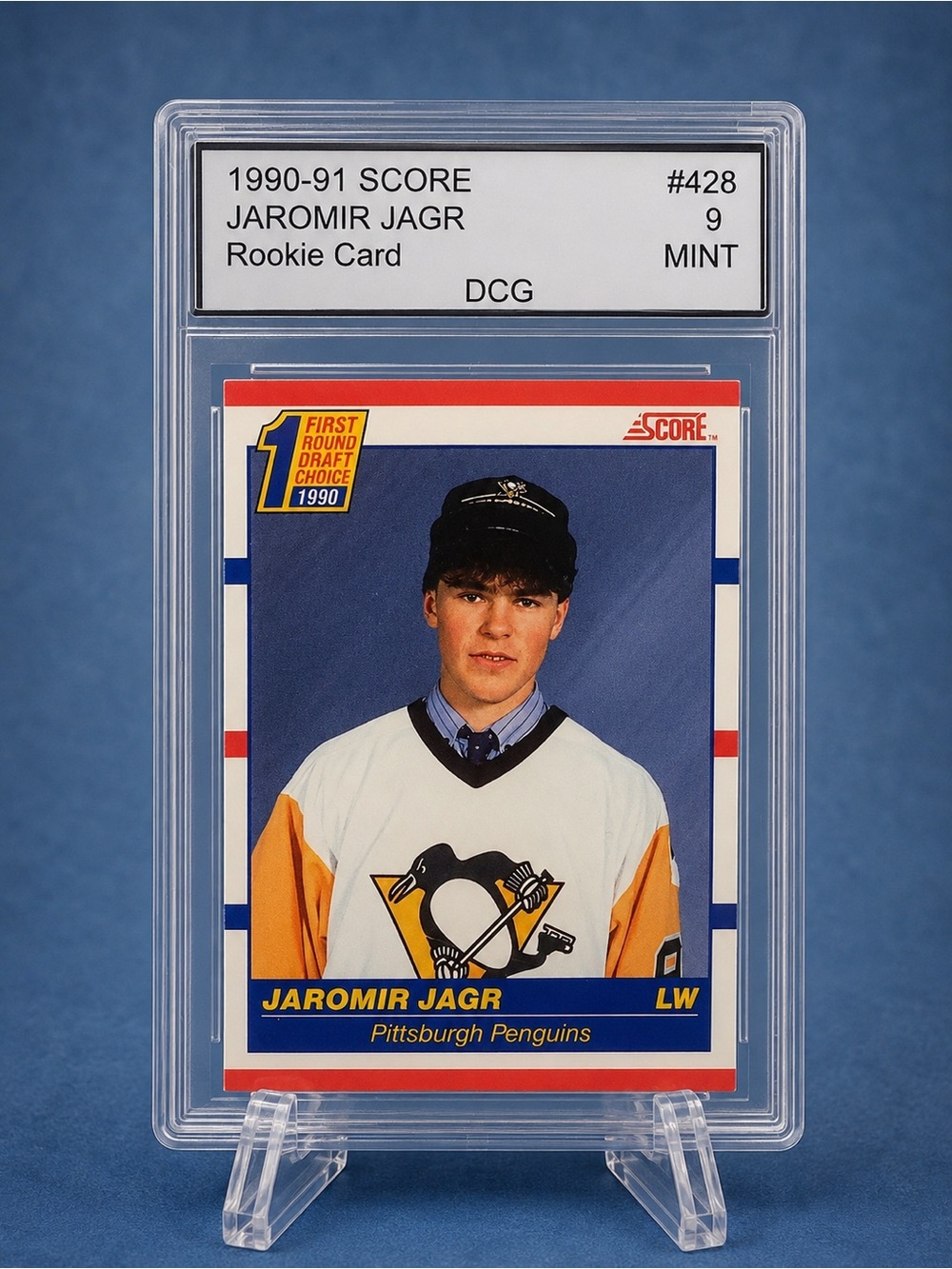 1990-91 Score Jaromir Jagr Rookie Trading Card -Pittsburg Penguins